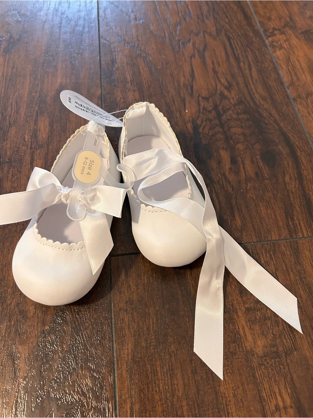 NWT Baby Girl White Ribbon Ballet Flats